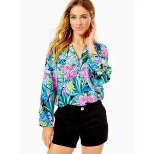 Lilly Pulitzer Callahan Stretch Shorts Onyx Black Size 16 NWT